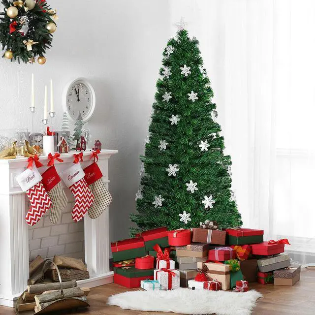 Alt view image 2 of 7 - SlickBlue LED Optic Artificial Christmas Tree with Snowflakes-5 Feet
