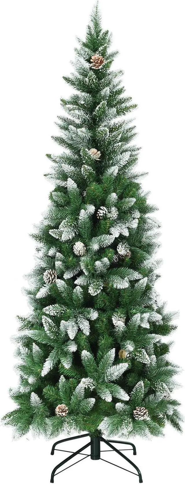 Main image of SlickBlue Artificial Pencil Christmas Tree with Pine Cones-6 Feet