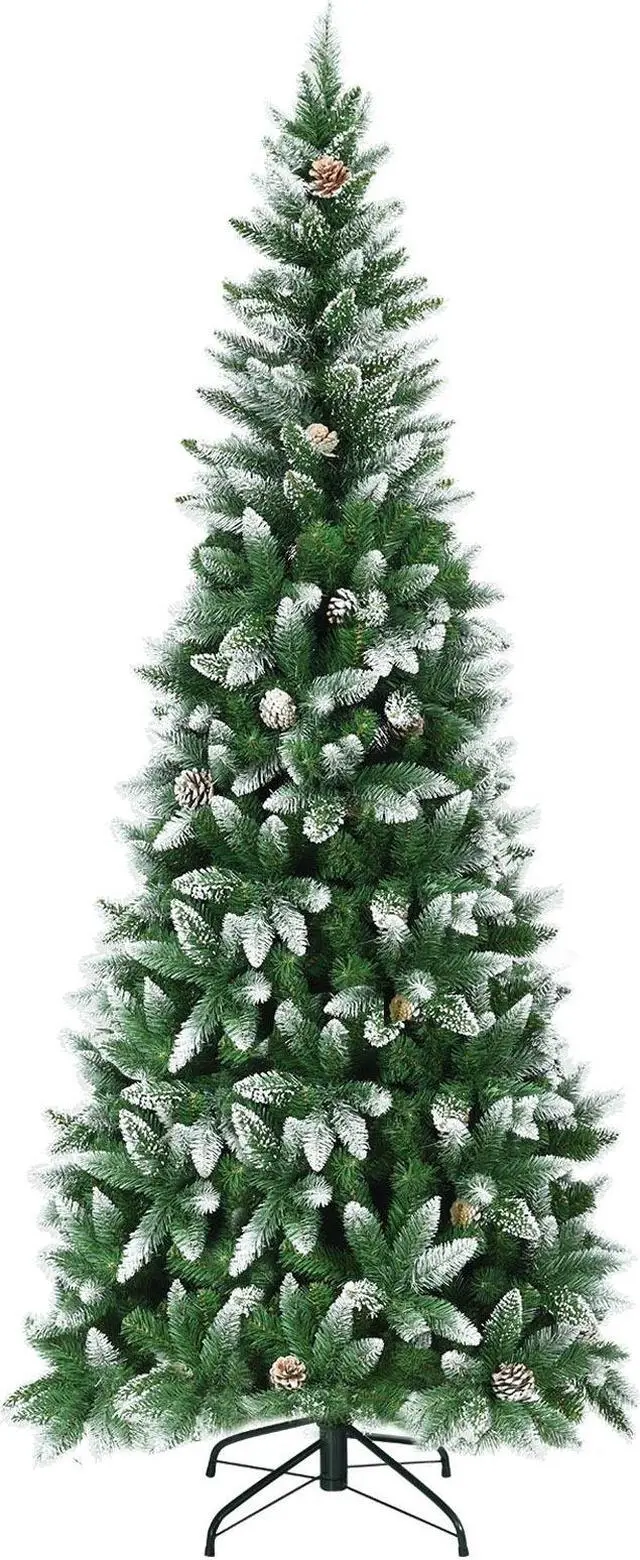 Main image of SlickBlue Artificial Pencil Christmas Tree with Pine Cones-7.5 Feet
