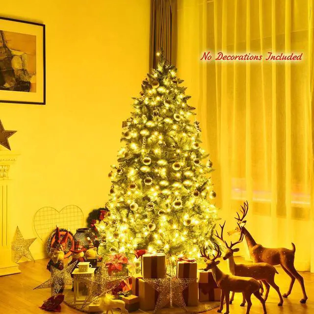 Alt view image 2 of 7 - SlickBlue Premium Hinged Artificial Fir Christmas Tree with LED Lights-6 ft