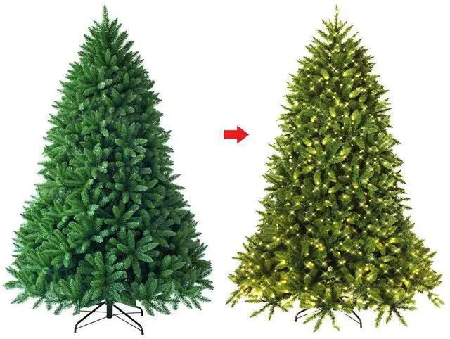 Alt view image 6 of 7 - SlickBlue Premium Hinged Artificial Fir Christmas Tree with LED Lights-6 ft