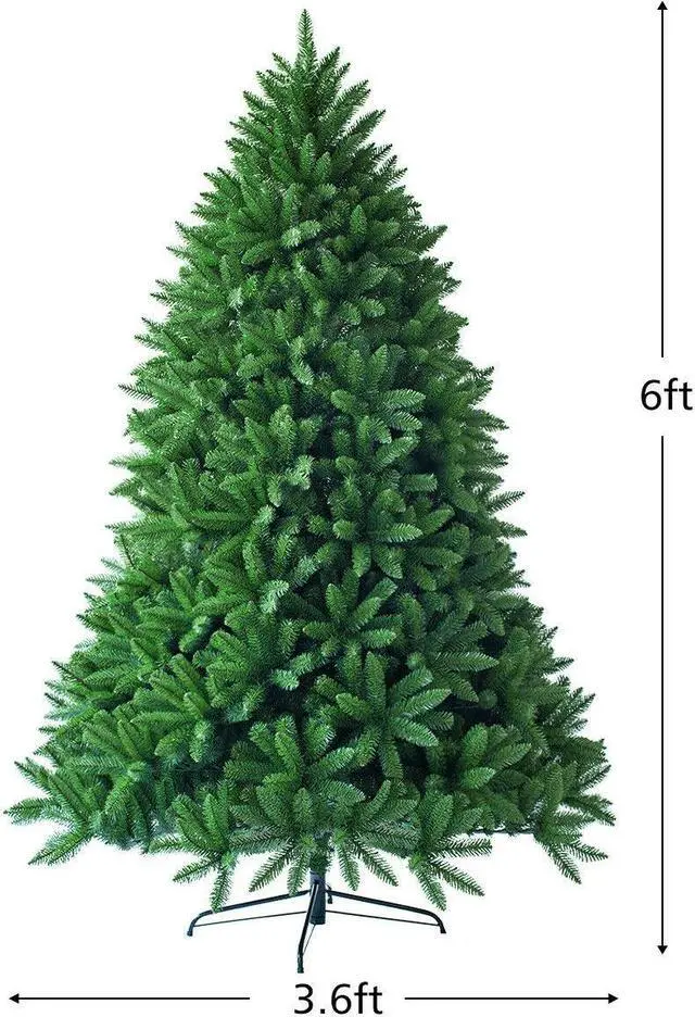 Alt view image 5 of 7 - SlickBlue 6 Feet Unlit Artificial Christmas Tree with 1250 Branch Tips