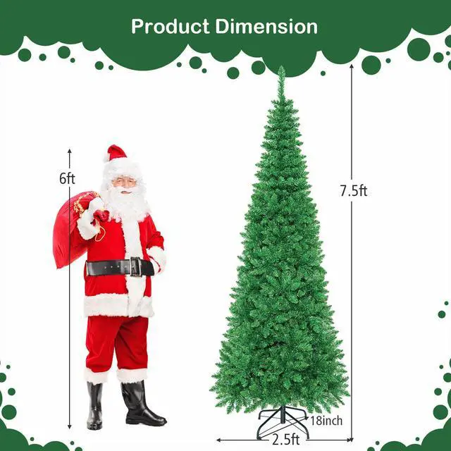 Alt view image 4 of 7 - SlickBlue Artificial National Foot Kingswood Fir Pencil Christmas Tree-7.5 ft