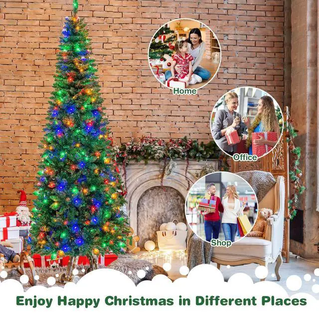 Alt view image 3 of 7 - SlickBlue Artificial National Foot Kingswood Fir Pencil Christmas Tree-7.5 ft