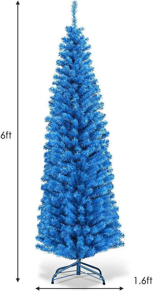Alt view image 4 of 7 - SlickBlue 6 Feet Unlit Pencil Slim Tree Artificial Christmas Tree