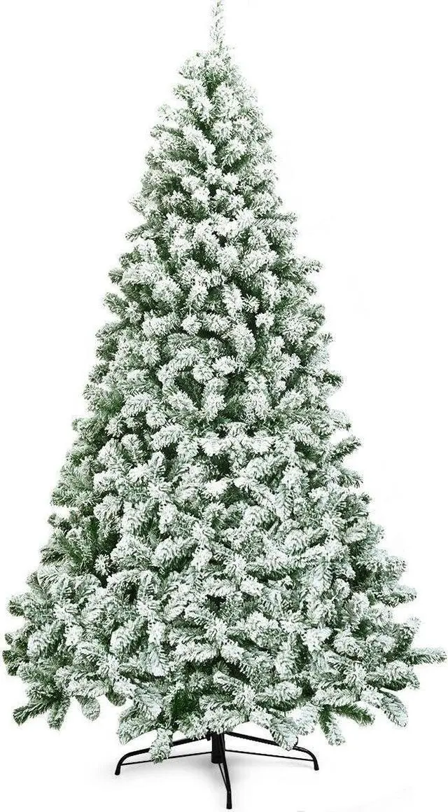 Main image of SlickBlue 7.5 Feet Snow Flocked Artificial Christmas Tree Hinged with 1346 Tip and Foldable Base