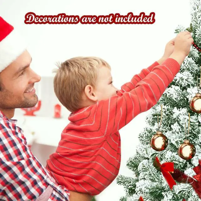 Alt view image 7 of 7 - SlickBlue 7.5 Feet Snow Flocked Artificial Christmas Tree Hinged with 1346 Tip and Foldable Base