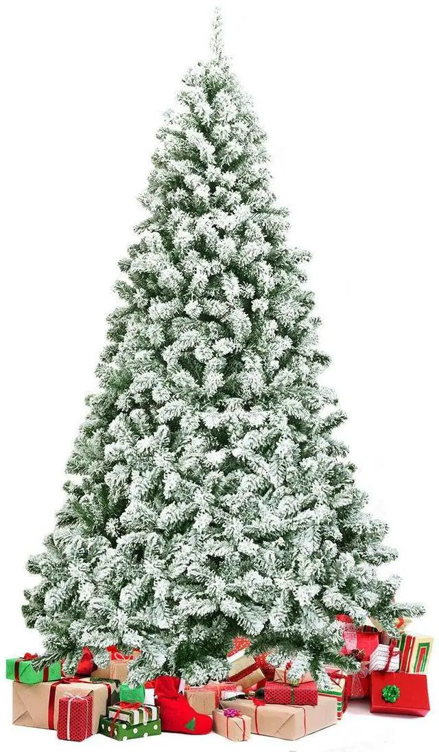 Alt view image 4 of 7 - SlickBlue 7.5 Feet Snow Flocked Artificial Christmas Tree Hinged with 1346 Tip and Foldable Base