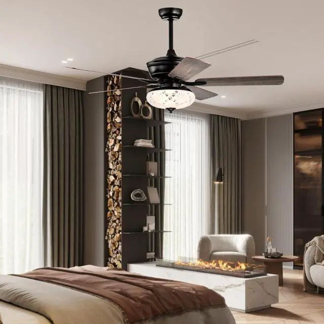Alt view image 6 of 7 - SlickBlue 52 Inch Ceiling Fan with 3 Wind Speeds and 5 Reversible Blades
