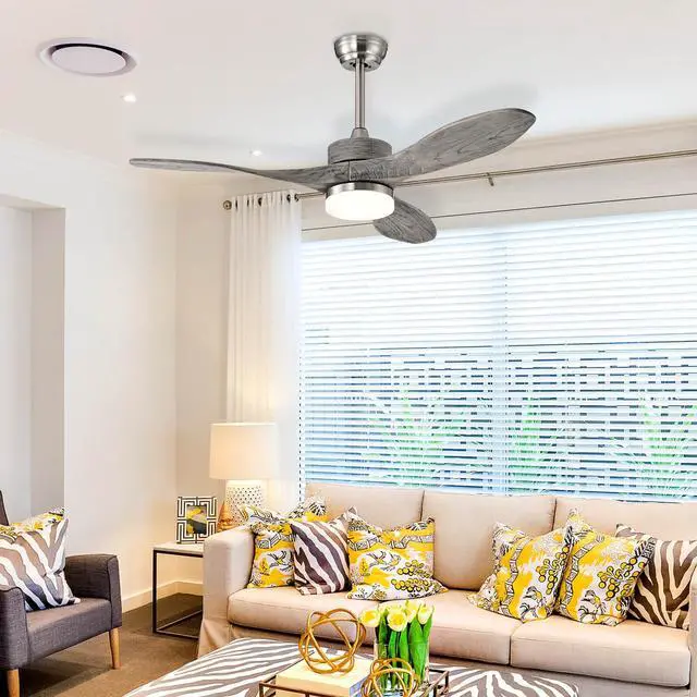 Alt view image 6 of 7 - SlickBlue 48 Inch Wood Ceiling Fan with LED Lights and 6 Speed Levels