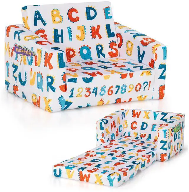 Main image of SlickBlue 2-in-1 Convertible Kids Sofa with Velvet Fabric