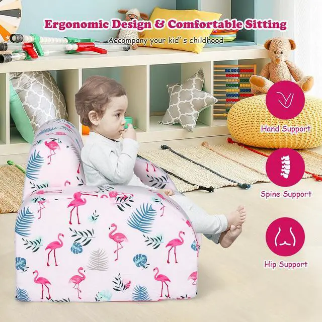 Alt view image 3 of 7 - SlickBlue 3-in-1 Convertible Kid Sofa Bed Flip-Out Chair Lounger for Toddler
