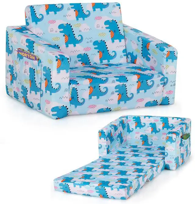 Main image of SlickBlue 2-in-1 Convertible Kids Sofa with Velvet Fabric