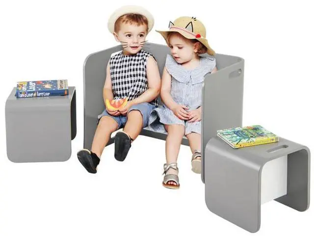 Main image of SlickBlue 3 Pieces Kids Wooden Table and Chair Set