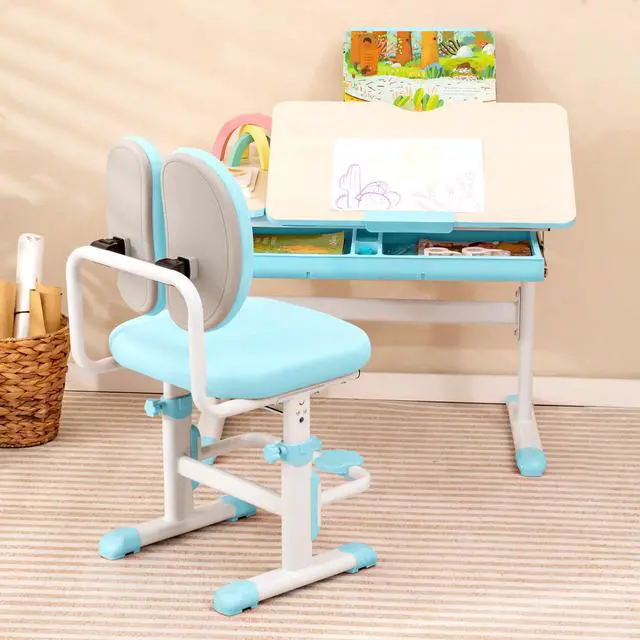 Alt view image 2 of 7 - SlickBlue Height-Adjustable Kid's Study Desk and Chair Set