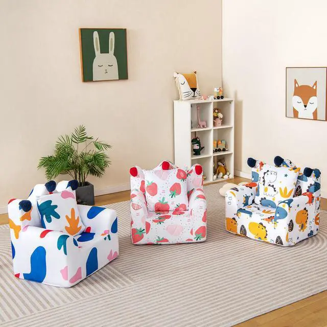 Alt view image 3 of 7 - SlickBlue High-density Padding Kids Sofa with Armrest and Extra Pilow