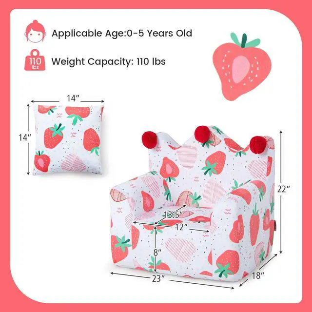 Alt view image 5 of 7 - SlickBlue High-density Padding Kids Sofa with Armrest and Extra Pilow