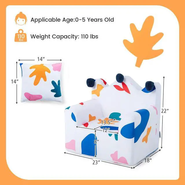 Alt view image 5 of 7 - SlickBlue High-density Padding Kids Sofa with Armrest and Extra Pilow