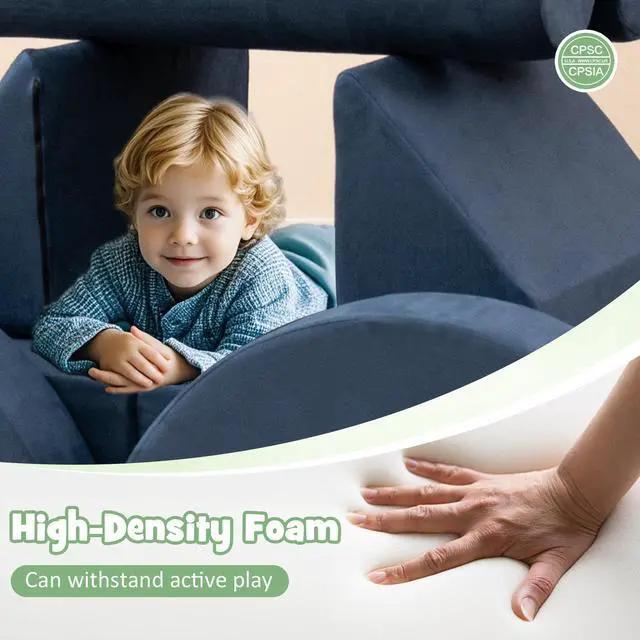 Alt view image 7 of 7 - SlickBlue 13 Pieces Convertible Modular Kids Play Couch for Nursery Playroom Bedroom