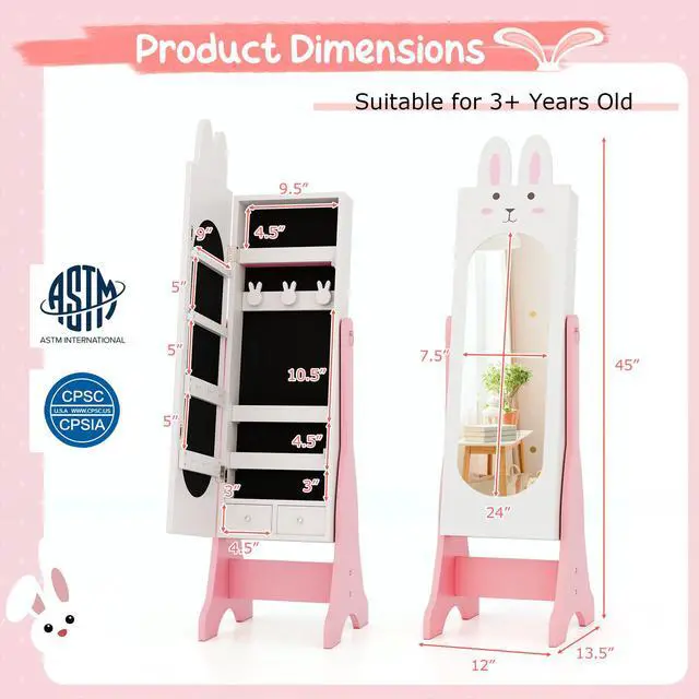 Alt view image 4 of 7 - SlickBlue Kids Room Furniture Set with Princess Vanity Table and Chair