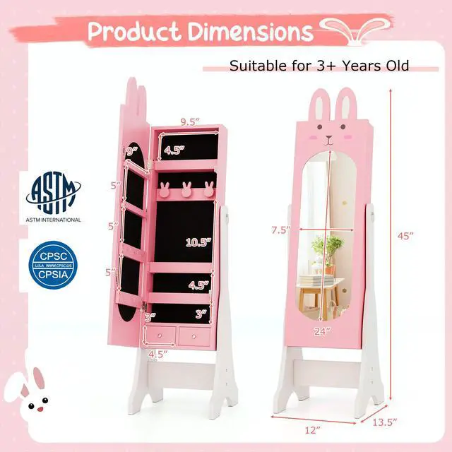 Alt view image 5 of 7 - SlickBlue Kids Room Furniture Set with Princess Vanity Table and Chair