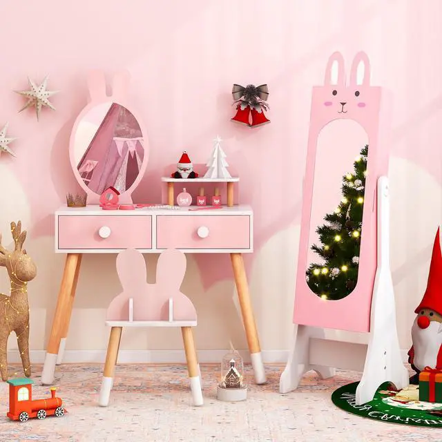 Alt view image 6 of 7 - SlickBlue Kids Room Furniture Set with Princess Vanity Table and Chair