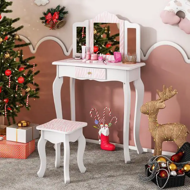 Alt view image 3 of 7 - SlickBlue Kids Vanity Set with Drawer and 3 Makeup Accessories