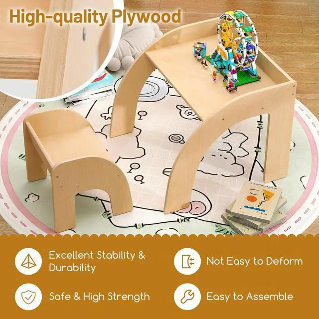 Alt view image 6 of 7 - SlickBlue Kids Table and Chair Set with Wide Tabletop and Curved Edges for Kids Room