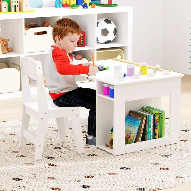 Alt view image 3 of 7 - SlickBlue Kids Art Table and Chair Set Toddler Craft Drawing Desk