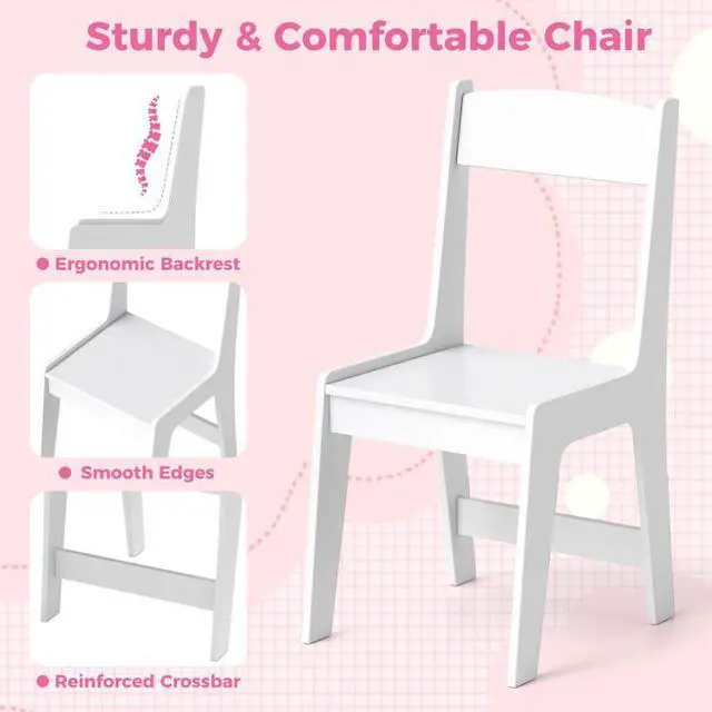 Alt view image 6 of 7 - SlickBlue Kids Study Desk and Chair Set with Chair Hutch and Storage Cabinet for 3+ Years Old