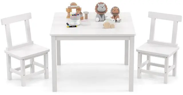 Main image of SlickBlue Wooden Kids Table and 2 Chairs Set with Anti-slip Foot Pads