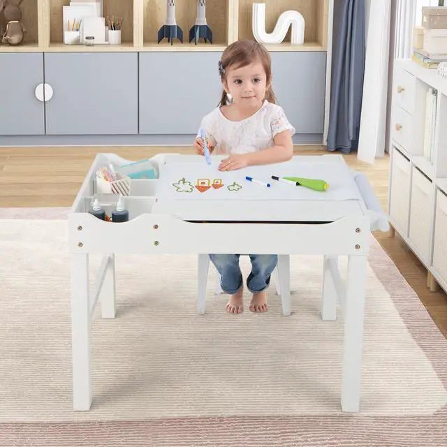 Alt view image 2 of 7 - SlickBlue Wooden Kids Multi Activity Play Table with Storage Paper Roll