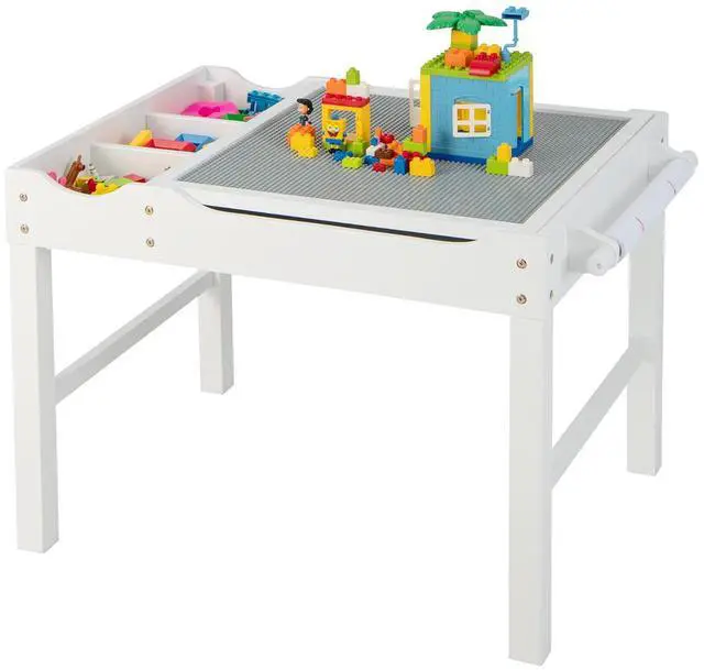 Alt view image 3 of 7 - SlickBlue Wooden Kids Multi Activity Play Table with Storage Paper Roll