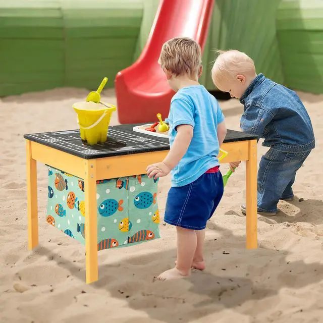 Alt view image 2 of 7 - SlickBlue 3-in-1 Kids Sand Water Activity Table with Foldable Storage Bin