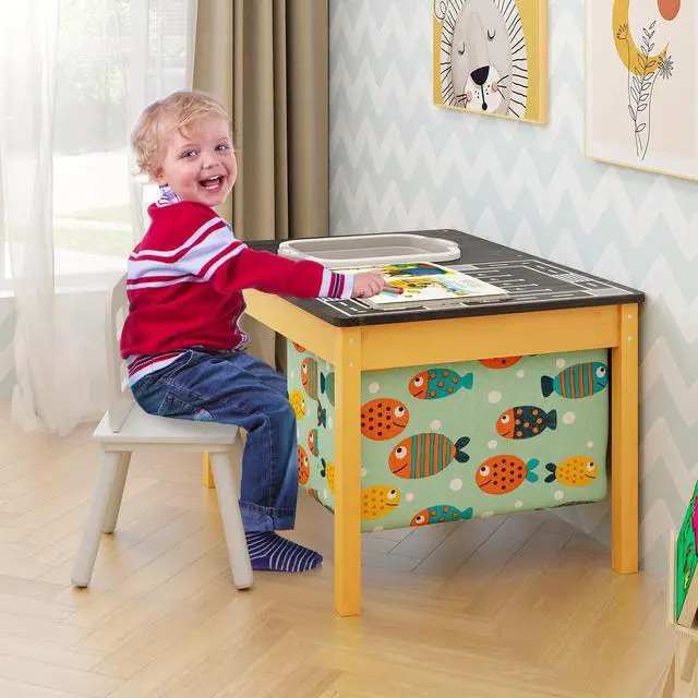 Alt view image 3 of 7 - SlickBlue 3-in-1 Kids Sand Water Activity Table with Foldable Storage Bin