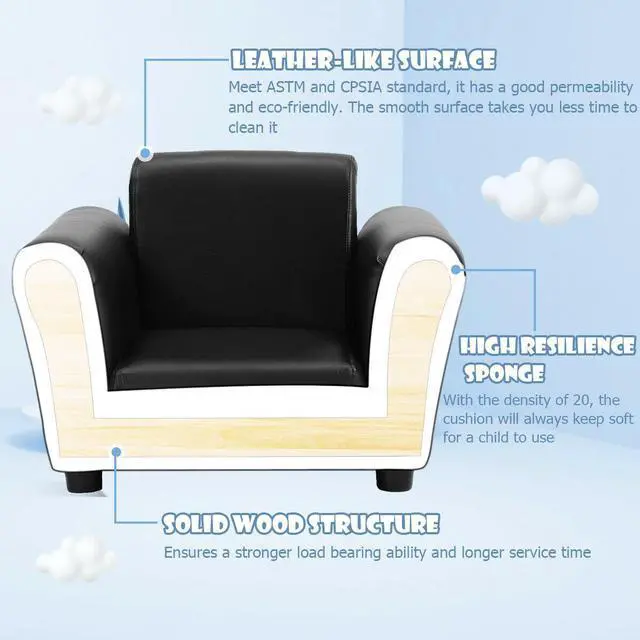 Alt view image 5 of 7 - SlickBlue Kids Single Armrest Couch Sofa with Ottoman