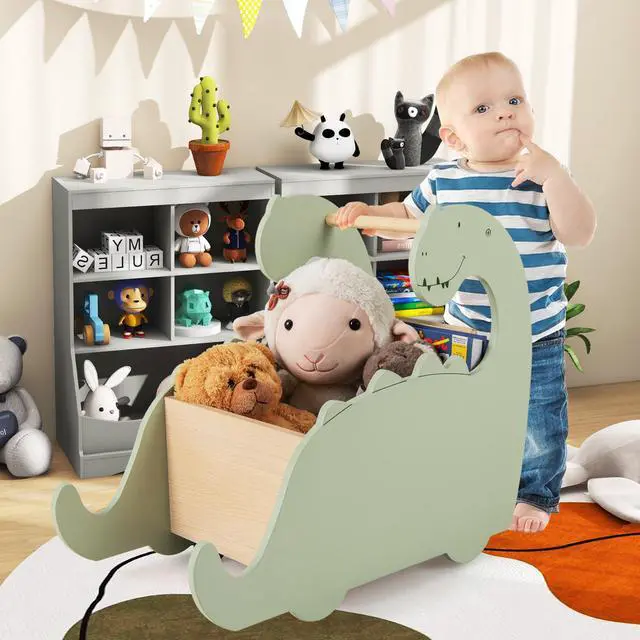 Alt view image 3 of 7 - SlickBlue 2 in 1 Wooden Baby Push Walker with Pine Wood Handle