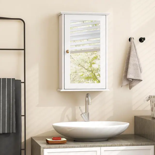 Alt view image 3 of 7 - SlickBlue Bathroom Wall Cabinet with Single Mirror Door