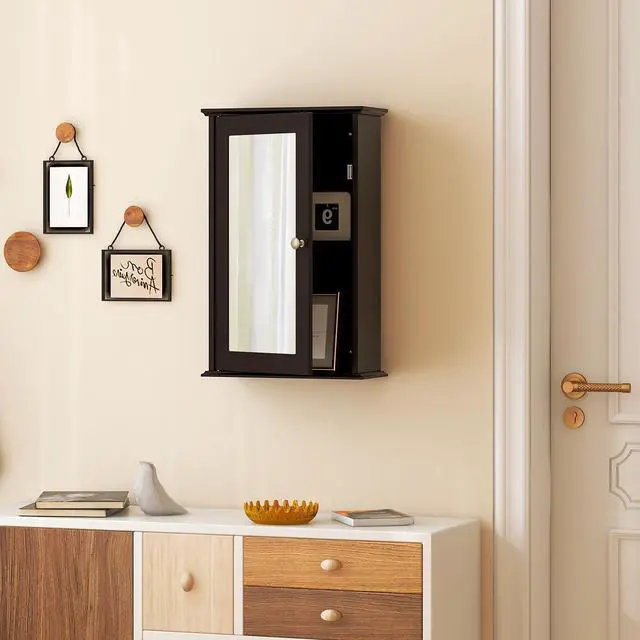 Alt view image 4 of 7 - SlickBlue Bathroom Wall Cabinet with Single Mirror Door