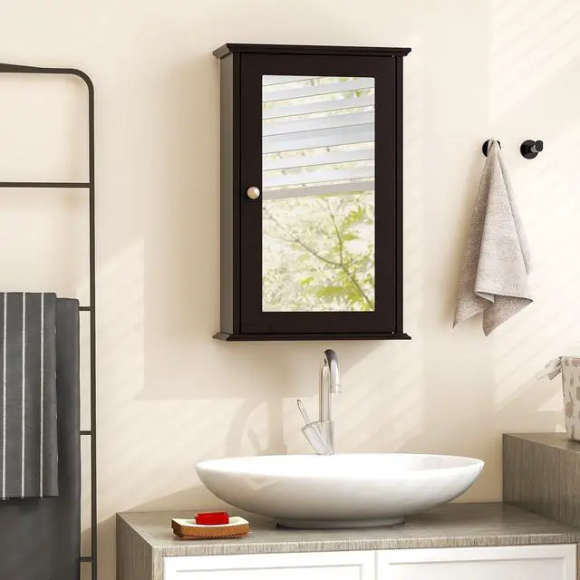 Alt view image 6 of 7 - SlickBlue Bathroom Wall Cabinet with Single Mirror Door