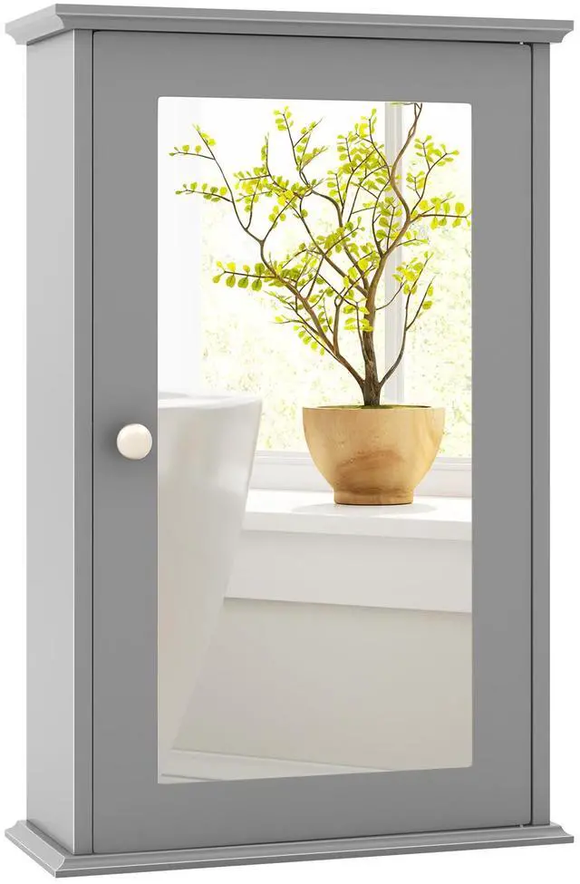 Alt view image 3 of 7 - SlickBlue Bathroom Wall Cabinet with Single Mirror Door