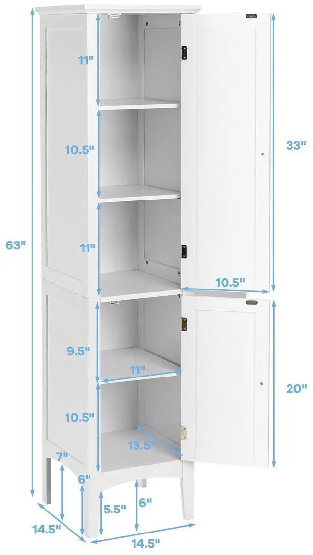 Alt view image 5 of 7 - SlickBlue Freestanding Bathroom Storage Cabinet for Kitchen and Living Room