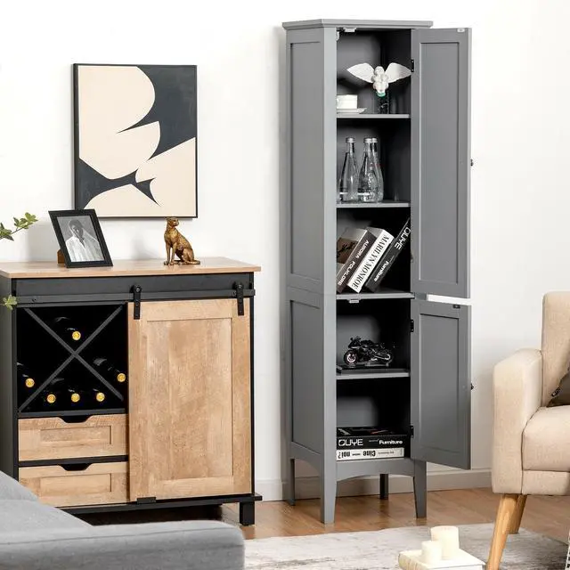 Alt view image 3 of 7 - SlickBlue Freestanding Bathroom Storage Cabinet for Kitchen and Living Room