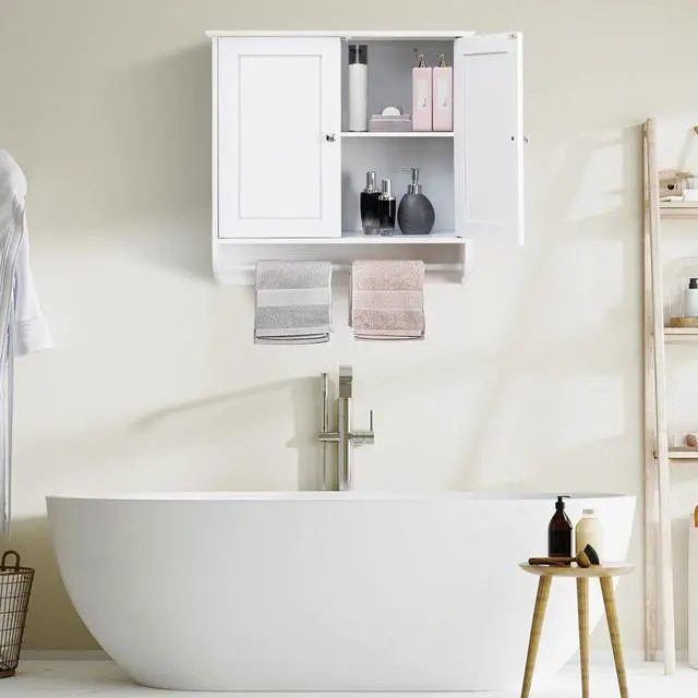Alt view image 6 of 7 - SlickBlue Wall Mounted Bathroom Storage Medicine Cabinet with Towel Bar