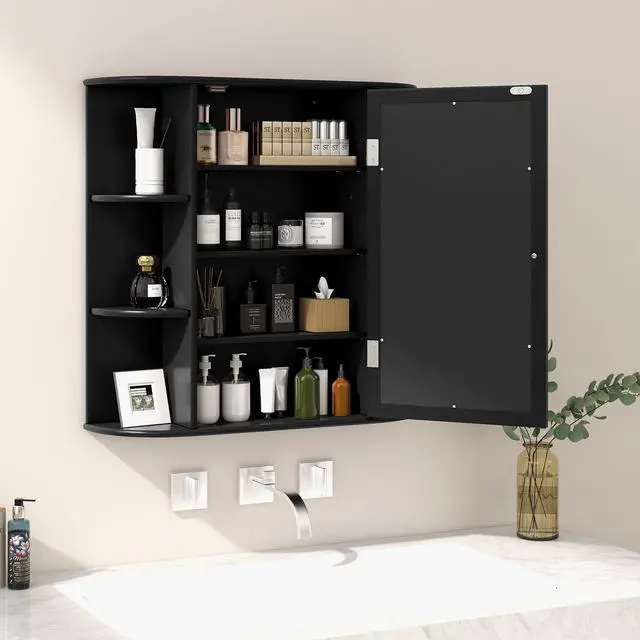 Alt view image 6 of 7 - SlickBlue Wall-Mounted Bathroom Mirror Cabinet with Storage Shelves