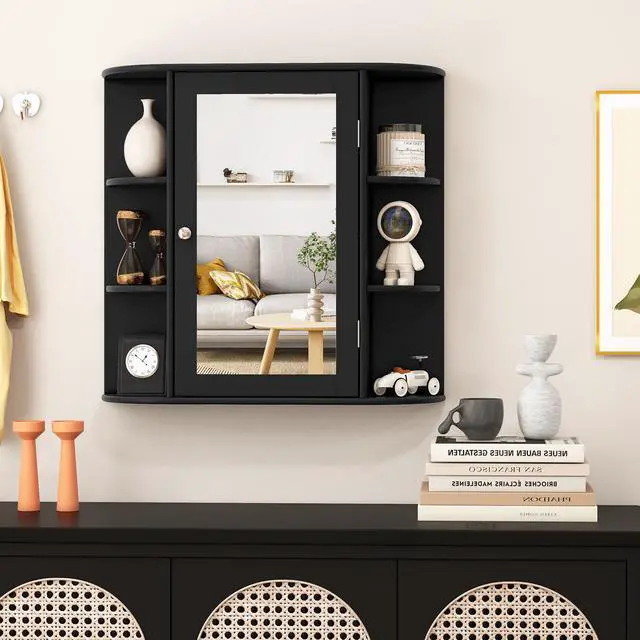 Alt view image 3 of 7 - SlickBlue Wall-Mounted Bathroom Mirror Cabinet with Storage Shelves