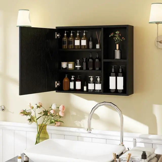 Alt view image 3 of 7 - SlickBlue Bathroom Medicine Cabinet with Single Mirror Door