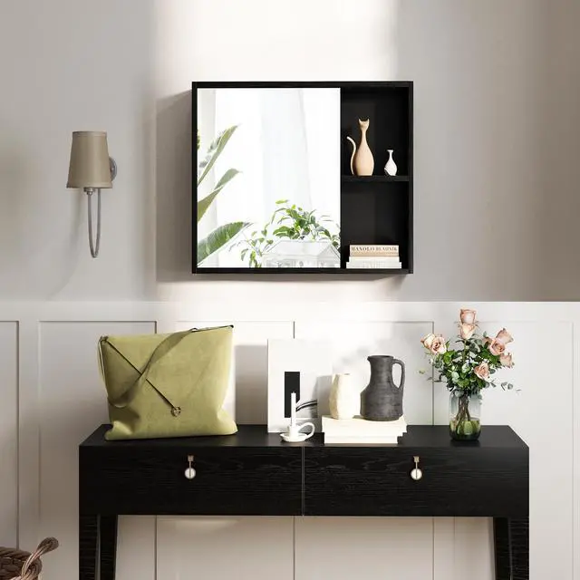 Alt view image 6 of 7 - SlickBlue Bathroom Medicine Cabinet with Single Mirror Door