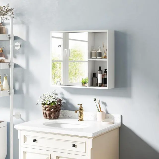 Alt view image 2 of 7 - SlickBlue Bathroom Medicine Cabinet with Single Mirror Door