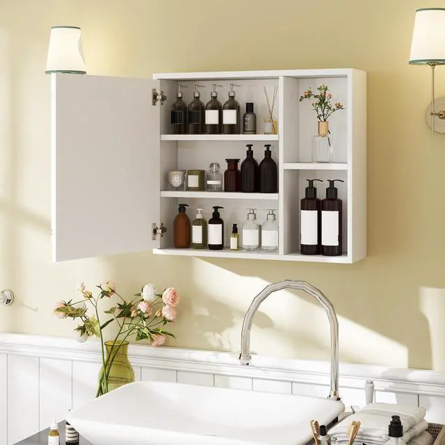 Alt view image 3 of 7 - SlickBlue Bathroom Medicine Cabinet with Single Mirror Door